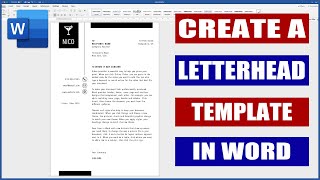 Create a Letterhead Word amp Save as a Template  Microsoft word tutorials [upl. by Ruby]