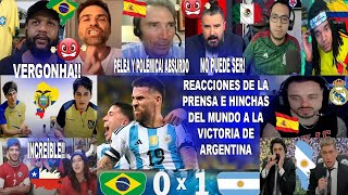 PRENSA E HINCHAS DEL MUNDO REACCIONAN A BRASIL 0X1 ARGENTINA CON OTAMENDI Y POLÉMICA CON PELEA [upl. by Vachell]