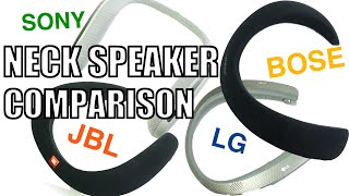 Ultimate Neck Speaker Comparison  Bose vs JBL vs Sony vs LG [upl. by Grenville]