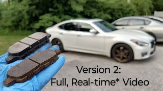 Infiniti M amp Q70 Rear Brake Pad Replacement Full Real Time Video with Bloopers [upl. by Tabitha]