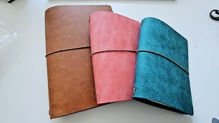 트래블러스 노트 travelers notebook 핑크플로터 바인더 한정판이랑 색 비슷한듯 plotter binder st leather [upl. by Neenad]