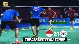 Top DEFENSIVE Matchup  AhsanSetiawan vs Lee Yong DaeYoo Yeon seong [upl. by Arlyn]