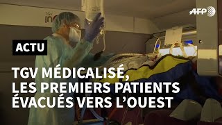 Coronavirus le 1er TGV quotmédicaliséquot quitte Strasbourg pour lOuest  AFP News [upl. by Ankney51]