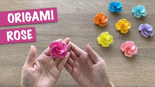 Easy Origami Paper Rose 🌹 [upl. by Phoebe]