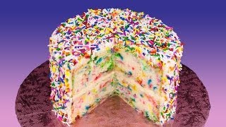 Funfetti Cake Recipe Birthday Cake with Rainbow Sprinkles from Cookies Cupcakes and Cardio [upl. by Mattheus]