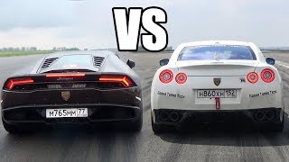 Nissan GTR R35 vs Lamborghini Huracan  LAUNCH CONTROL🚀🚀 [upl. by Prent684]