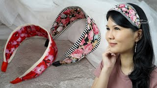 SIMPLE WIDE HEADBAND for Everyday Wear 😍 How to Make Fabric Covered Headbands with Explanations [upl. by Ynoyrb]