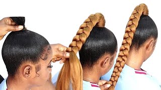 EASY AND AFFORDABLE BRAID HAIRSTYLE 💇 USING BRAID EXTENSION [upl. by Boffa]