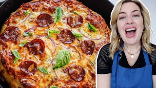 Best Cast Iron Skillet Pizza 15 Min Bake Time [upl. by Lemahs]