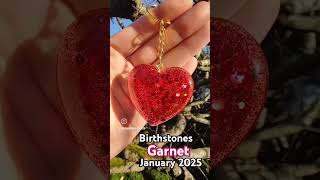 January Birthstone 2025 Garnet ❤️ january birthstones birthstone glitter heart love keyring [upl. by Lorola]