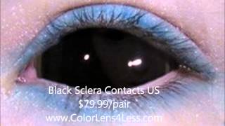 Black Sclera Contact Lenses ColorLens4Lesscom [upl. by Micaela]