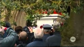 Bee Gees Singer Robin Gibbs Funeral In His Home Town Outside London [upl. by Lekcar]