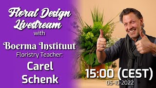 Live Flower Arranging Demonstration by Carel Schenk Livestream 49 [upl. by Airdnek787]