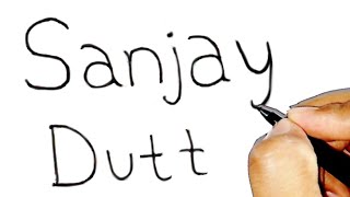 How to Turn words SANJAY DUTT into Sanjay Dutt Drawing [upl. by Uela730]