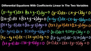 Differential Equations With Coefficients Linear In The Two Variables Part 1 Live Stream [upl. by Wilkey]