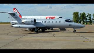 Bombardier Learjet 35A VR24 de la Fuerza Aérea Argentina en SAAR 16032014 [upl. by Lorsung]