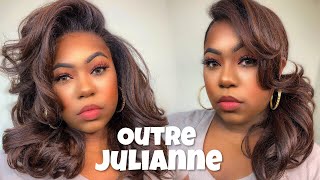 Outre Perfect Hairline 13x6 Lace Frontal Synthetic HD Lace Wig  JULIANNE DR2CHOCOLATE SWIRL [upl. by Baudin]