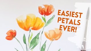 SIMPLE amp EASY Watercolor Flowers  Anyone Can Paint [upl. by Lanta]