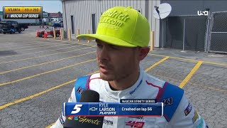 KYLE LARSON POST CRASH INTERVIEW  2024 QUAKER STATE 400  2024 NASCAR CUP SERIES [upl. by Emogene]