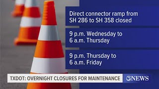 TxDOT Overnight closures for maintenance [upl. by Ayikal]