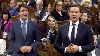 CAUGHT ON CAMERA Poilievre pushes Trudeau on ArriveCan Trudeau claims conspiracy theories [upl. by Rachele]