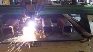 Cutting holes with a hypertherm powermax 105 [upl. by Keffer]