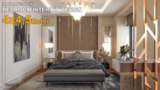 Modern bedroom design 4x45 meter  Sketchup interior [upl. by Malik25]