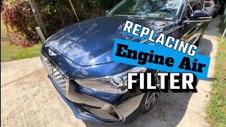 20T GENESIS G70  HOW TO REPLACE ENGINE AIR FILTER [upl. by Ru]