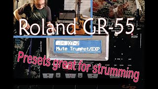 Roland GR55 Guitar Synthesizer  8 presets great for strumming chords with Godin xtSA guitar [upl. by Aurie]