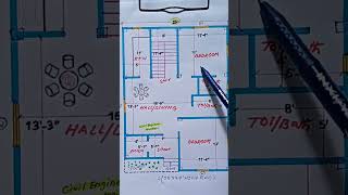 houseplan homedesign 2bhkhouseplan floorplan drawing construction buildingplan lowbudgetplan [upl. by Gwendolyn]