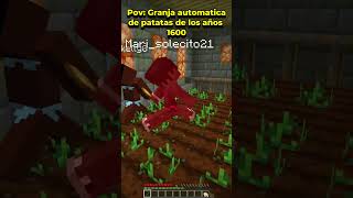 Granja Automática de los AÑOS 1600 en MINECRAFT😲 minecraft java minecraftmemes [upl. by Parshall666]