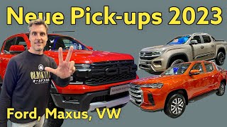 Ford Ranger Raptor VW Amarok Maxus T90 EV Neue Pickups für 2023 im ersten Check  Review [upl. by Annodas]