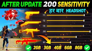 After Update 200 Sensitivity Settings  Free Fire Max Auto HeadShot Sensitivity  Garena Free Fire [upl. by Cirenoj]