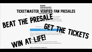 HOW TO SUCCEED AT TICKETMASTER VERIFIED FAN PRESALES [upl. by Lunetta900]