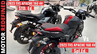 2023 TVS Apache 160 4V Spl Ed Vs Apache 160 4V Std Edition Comparison  Motor Redefined [upl. by Enirroc]