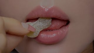 ASMR Vegan Gummy Eating Sounds Up Close [upl. by Akerehs]