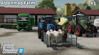 Feeding Animals  Cows amp Chicken  Mowing amp Baling Grass│Alpenmap  Erlengrat│FS 22│Timelapse1 [upl. by Angelique]