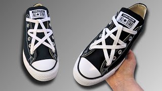 STAR LACING SHOES TUTORIAL  How To Star Lace Converse Best Way [upl. by Jet]