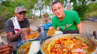 Spiciest Food in Africa 🌶 PALM NUT SOUP in a Village in Ivory Coast [upl. by Rimaa]