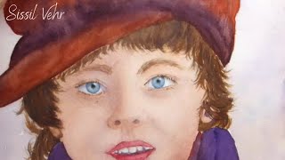 Aquarelle  Portrait dun enfant [upl. by Arais]