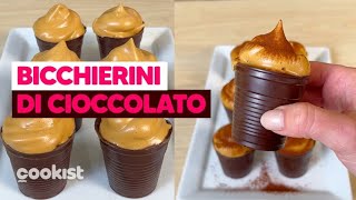 Bicchierini di cioccolato un modo sfizioso e goloso per servire la crema di caffè [upl. by Ttirb347]