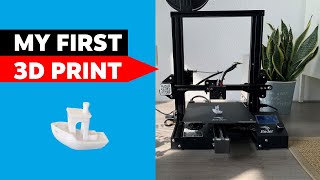 How to use a Creality Ender 3 Pro printer First print Cura amp Thingiverse [upl. by Nuoras]