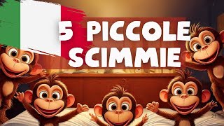 5 SCIMMIETTE SALTAVANO  canzoni per bambini in italiano [upl. by Rosana969]