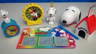 SNOOPY AND THE PEANUTS GANG 1998 WENDYS MEAL SET COLLECTION VIDEO REVIEW [upl. by Salomie]