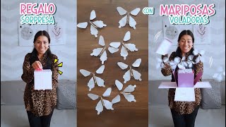 CAJA SORPRESA CON MARIPOSAS VOLADORAS🎁🦋Moldes Gratis  Divas Creativas [upl. by Gearard104]