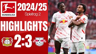 Bayer Leverkusen  RB Leipzig 23 Highlights Bundesliga 202425 [upl. by Legnaleugim]