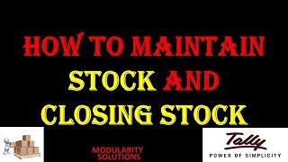 Stock Consumption Entry and its effects on closing Stock in Tally ERP9 [upl. by Wagstaff263]