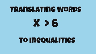 Translate Word Phrases to inequalities Math [upl. by Lyrej708]