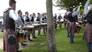 Ards 2014  Cullybackey Pipe Band Drum Corps  68 Warm up [upl. by Nylinnej]