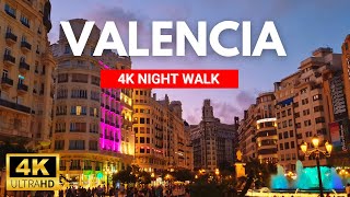 4K VALENCIA Nightlife 🇪🇸 Old Town Night Walking Tour  Summer 2023  Spain [upl. by Nyroc]